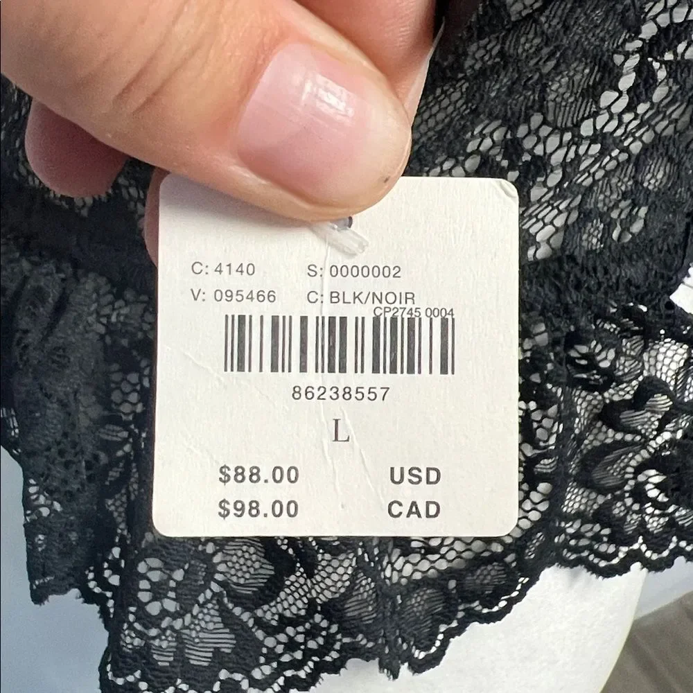 Anthropologie Lace Scallop Corset Tank Black L - Picture 6 of 10